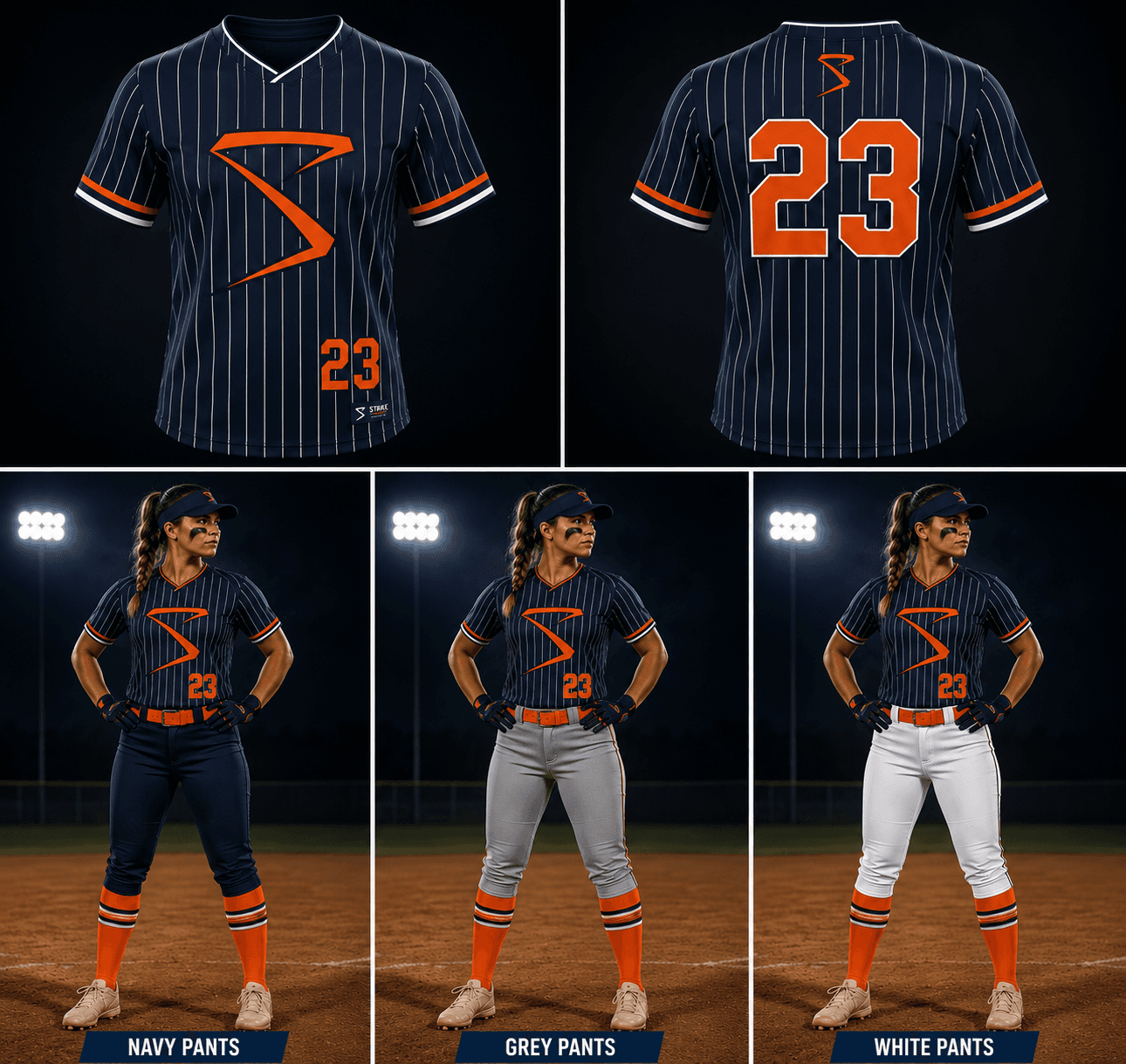Navy Pinstripe