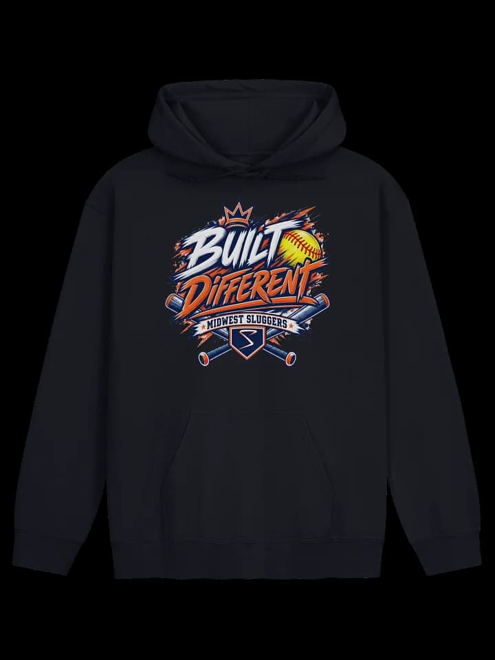 Built Different Crossed Bats Unisex Hoodie