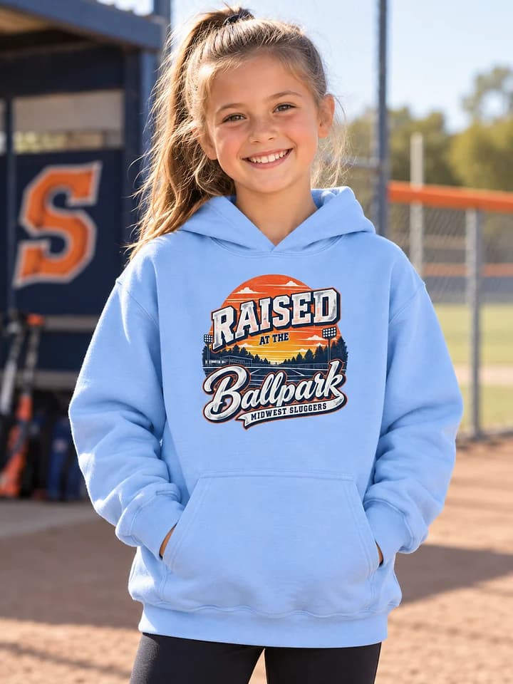 Raised At The Ballpark Youth Hoodie